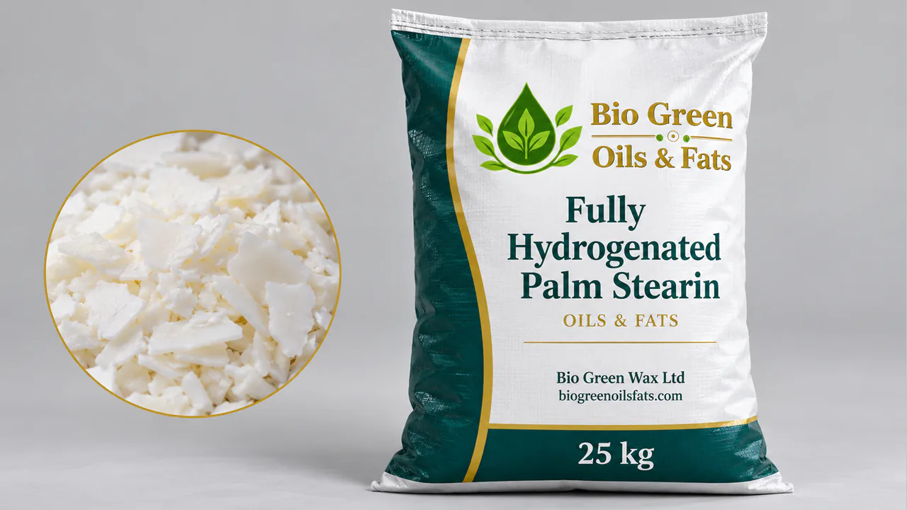 Fully Hydrogenated Palm Stearin – Specialty Fats product from Bio Green Oils and Fats